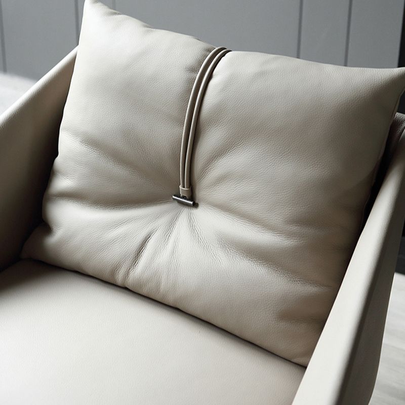 Solid Color Faux Leather Arms Included Swivel with Cushion Barrel Chair