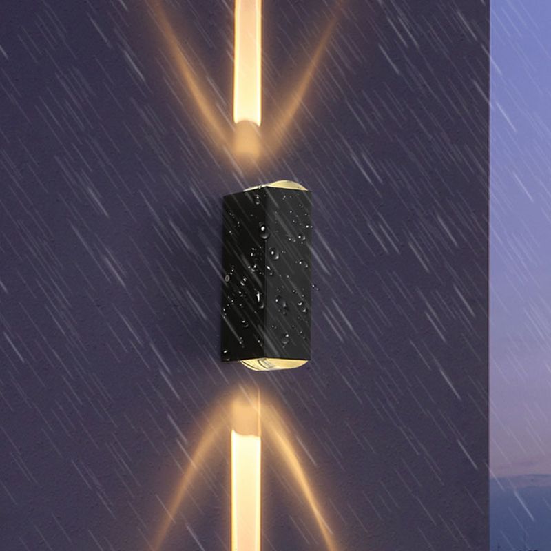 Luz de pista LED rectangular negra en la simplicidad moderna Lámpara de pared impermeable de aluminio