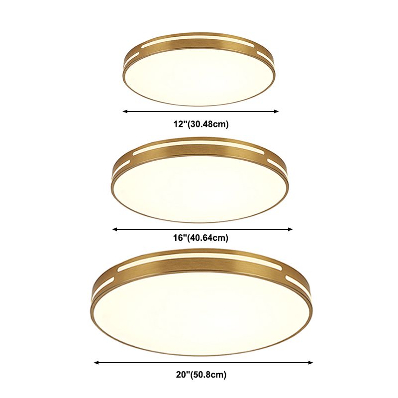 Nordic Style Flush Mount Light Metal Ceiling Light in Gold for Living Room