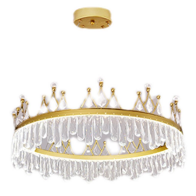 New Modern Gold Tiered Chandelier Light Fixtures Crystal LED Hanging Lamp for Living Room