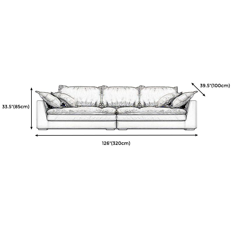 Black Stain Resistant Contemporary Faux Leather Square Arm Sofa with Bolster Pillows