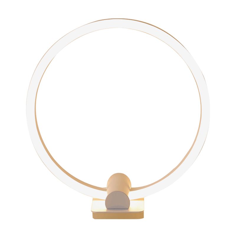 Led woonkamer bureau licht moderne witte taaklamp met cirkelvormige acryl tint in warm/wit licht