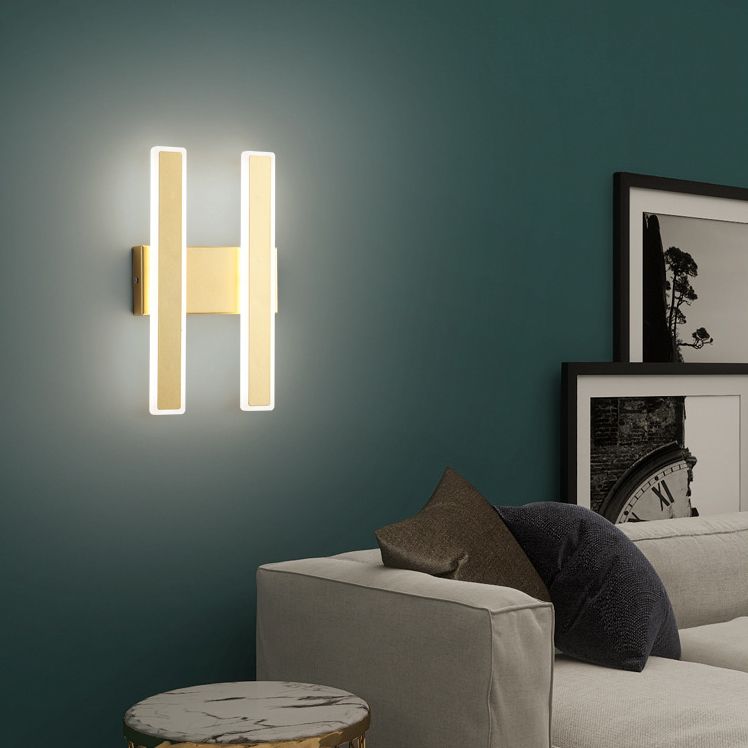 Living Room LED Sconce Light Fixture Nordic Wall Sconce Lighting with Rectangle Metal Shade