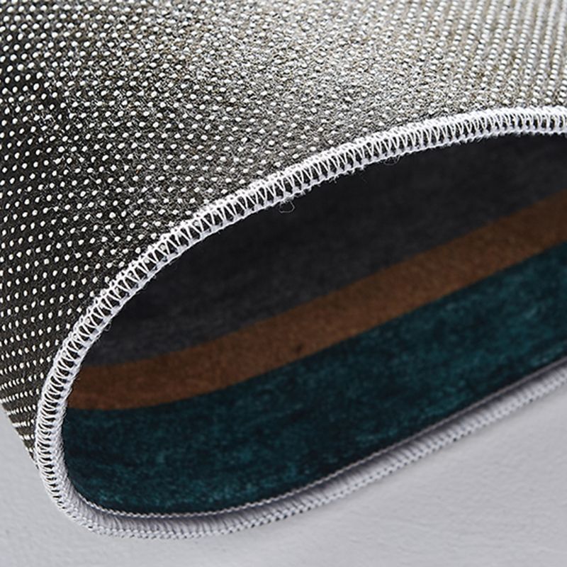 Grey Tone Ink Traces Rug Polyester Carpet Casual Anti-Slip Backing Indoor Rug for Home Decoration