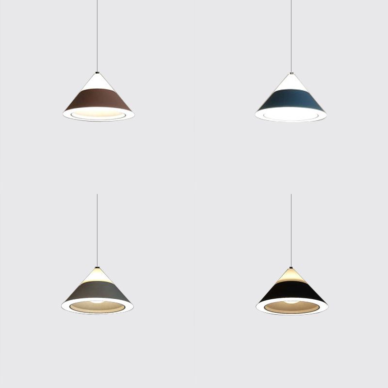 Black/Grey/marrón tono colgante de metal colgante 4 luces nórdicas luz colgante para comedor