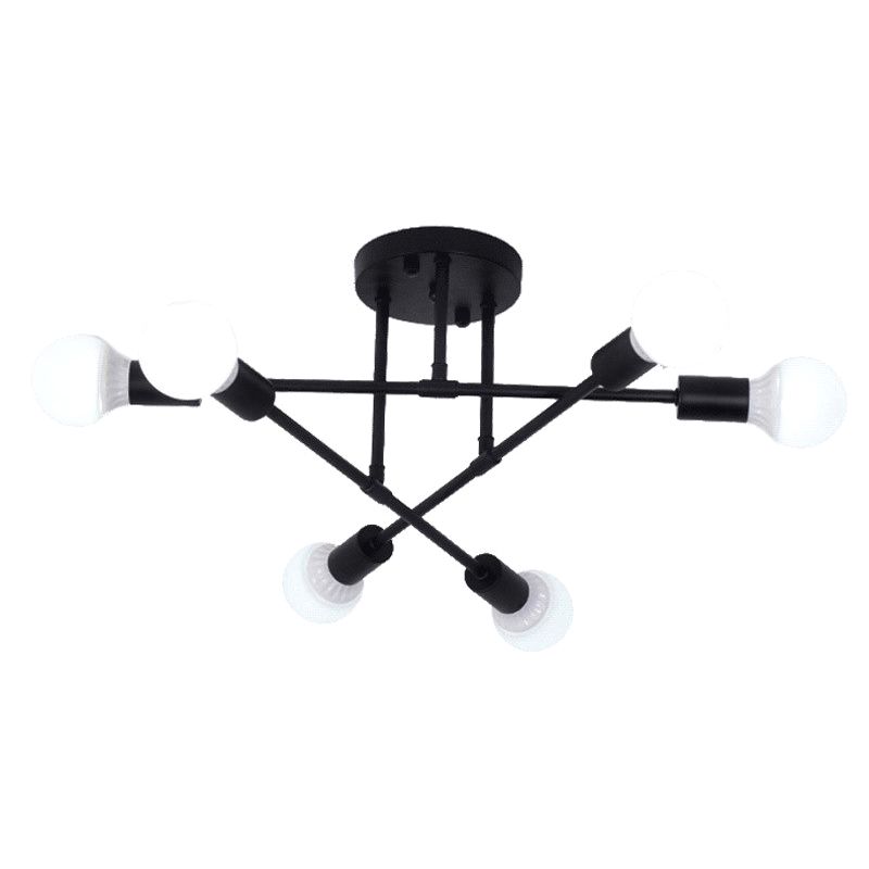 Metal Modern Semi Flush Mount Lighting 6 Lights Sputnik Semi Flush Light Fixtures for Semi Flush Light Fixtures
