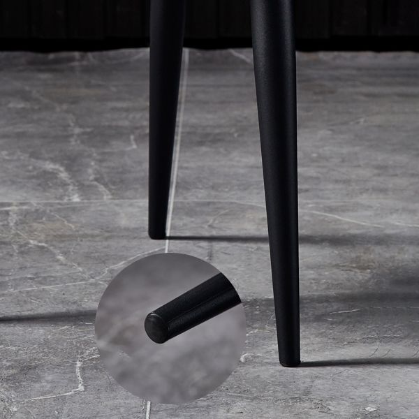 Eigentijdse stijl eetstoelen armloze zijstoel voor keuken met metalen benen