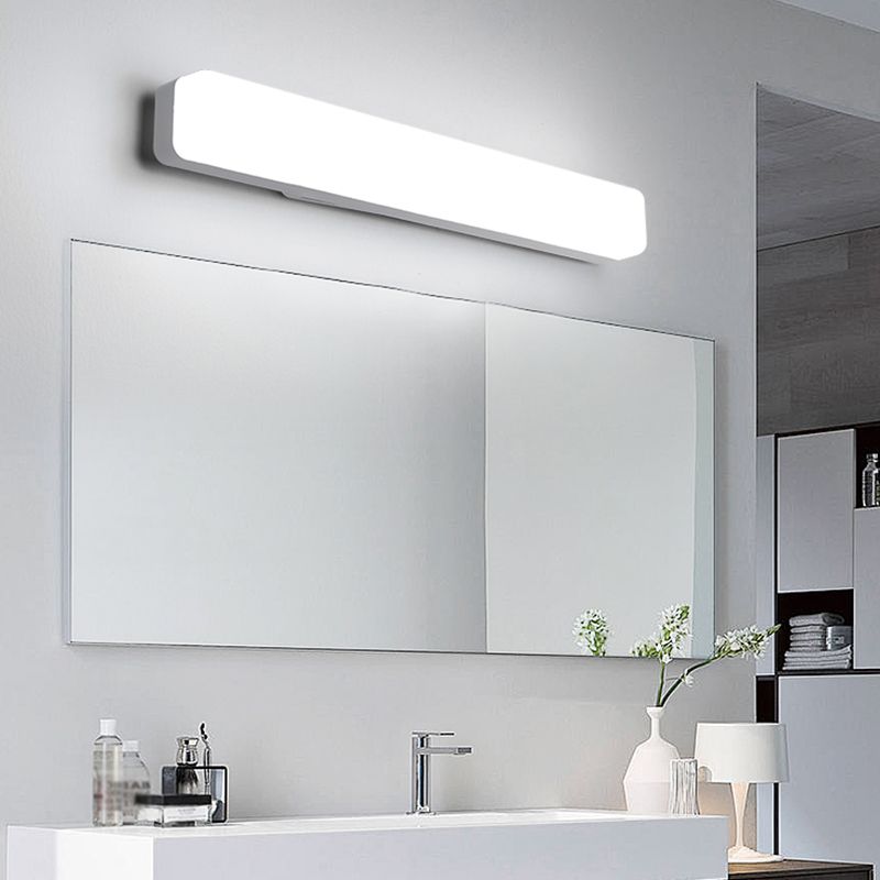 Lámpara de tocador LED de estilo minimalista lámpara lineal metálico espejo montado en la pared delantera para el baño