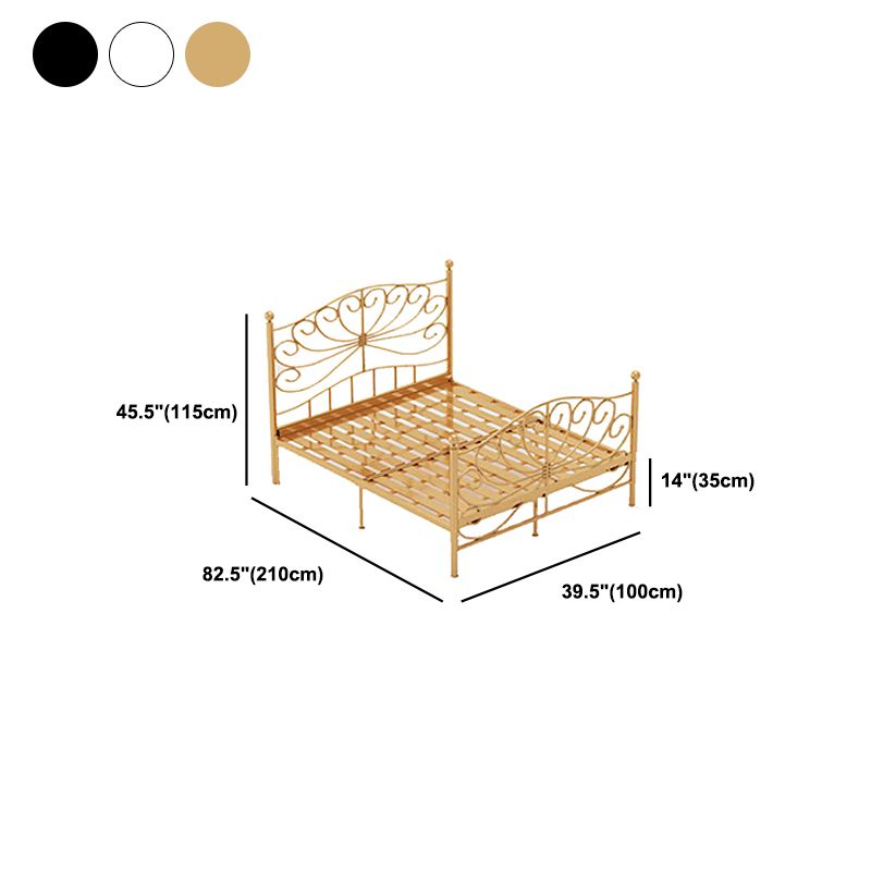 Metal Open-Frame Bed 45.27" High Wire-Grid Bed with Custom Gold Legs