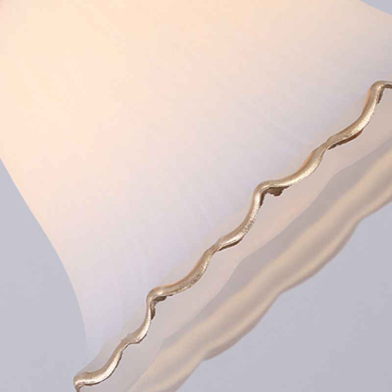 Glass Shaded Close to Ceiling Lamp Simplistic Aisle Semi-Flush Mount in Black