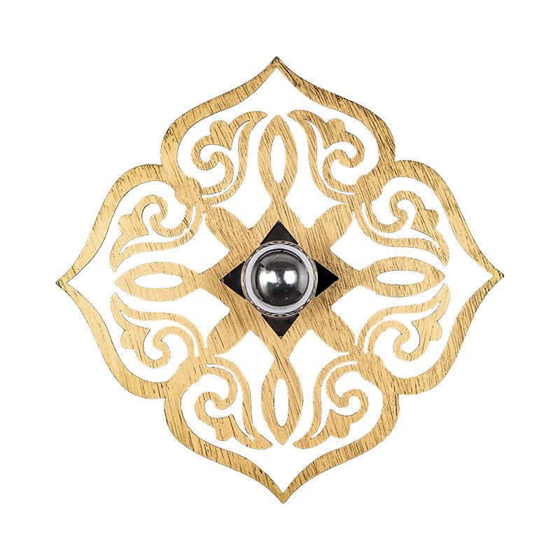 Callo di carta Flower Wood Wall Light Nordic 1 Testa BEIGE SCONCE LAMPO per corridoio