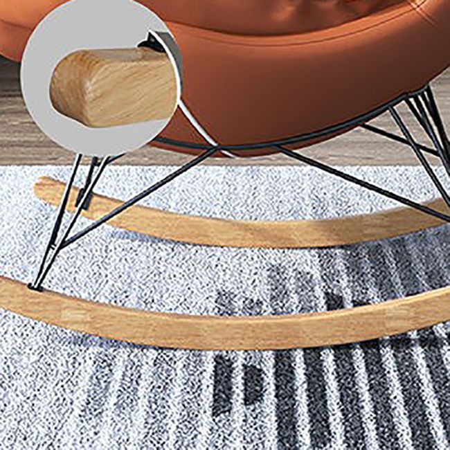 Modern Upholstered Rocker Chair Metal Frame Dirt Resistant Rocker Chair with Ottoman