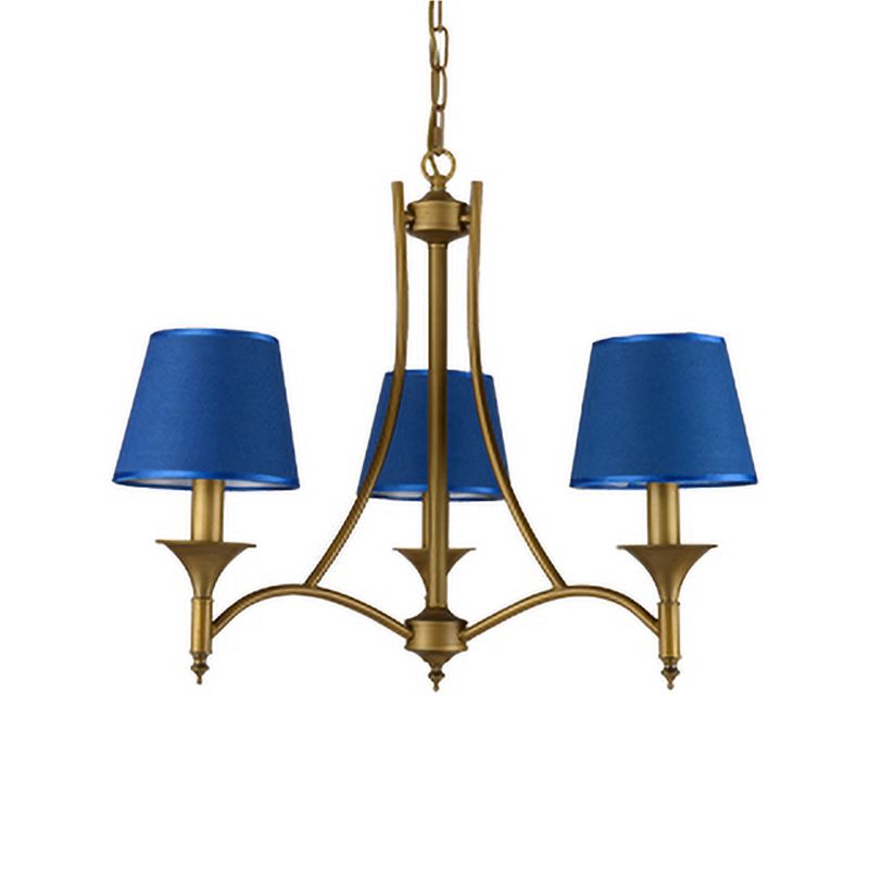 Multi-Head Chandelier Lighting Fixtures Traditional Chandelier Pendant Light with Fabric Shade