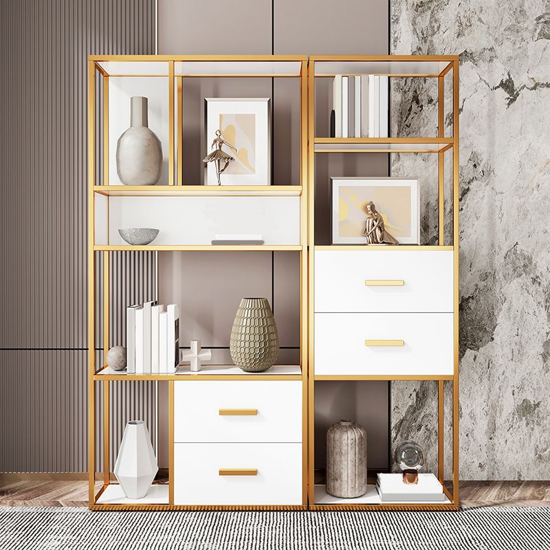 Glam Shelf Bookcase Metal Open Back Bookshelf for Study Room