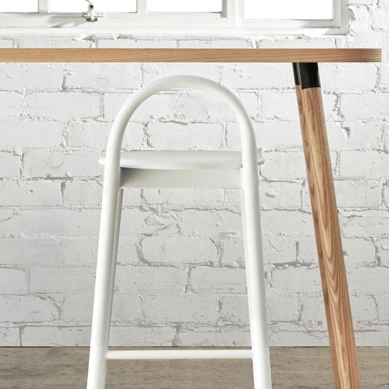 Contemporary Armless Dining Stools Solid Wood Bar Stools with Footrest