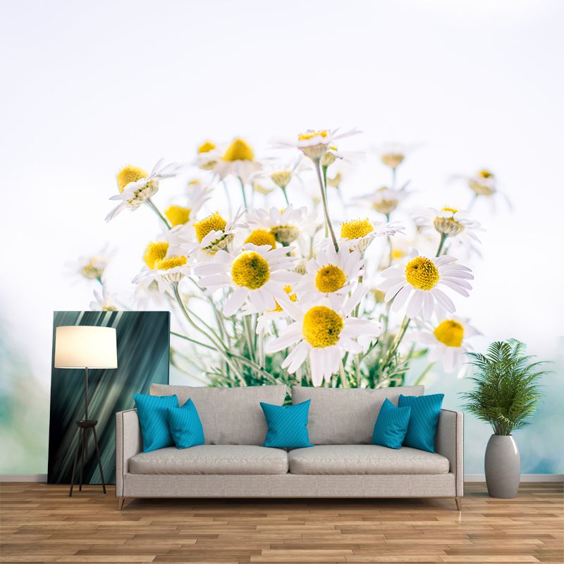 Flowers in Vase Mural Wall Decor Mildew Resistant Living Room Wall Mural Wall Art