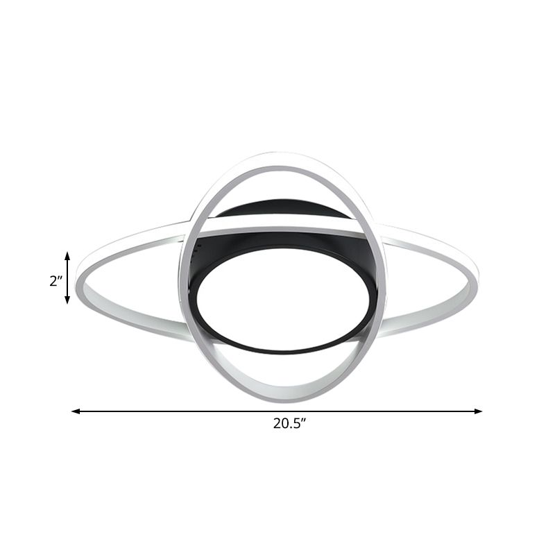 Lámpara de montaje ovalado de metal ovalado de 20.5 "/28"
