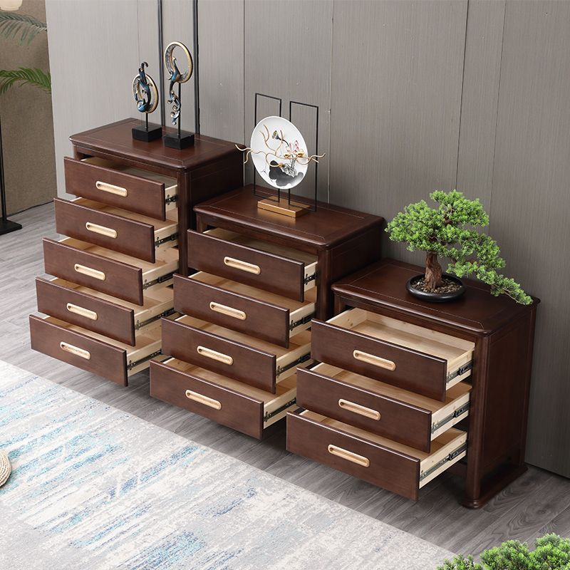 Traditional Brown Storage Chest Dresser Vertical Wooden Chest with 3 / 4 / 5 Drawers