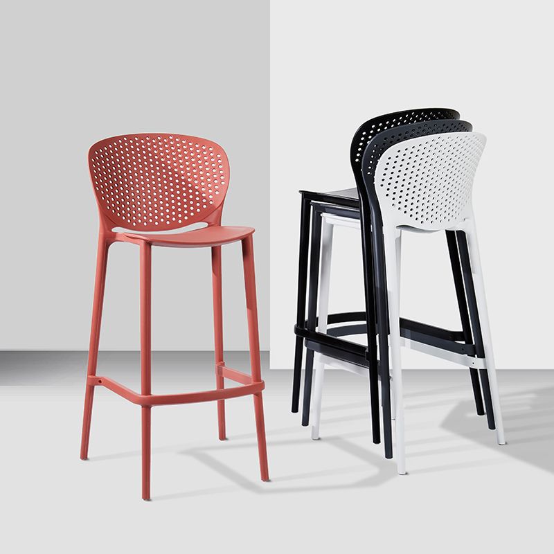 Contemporary Stackable Colorful Counter Stools Plastic Armless Indoor Bar Stool