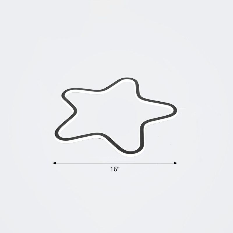 Simplicity Star Plafoniera da incasso a soffitto in acrilico per cameretta dei bambini Lampada da incasso a LED in nero