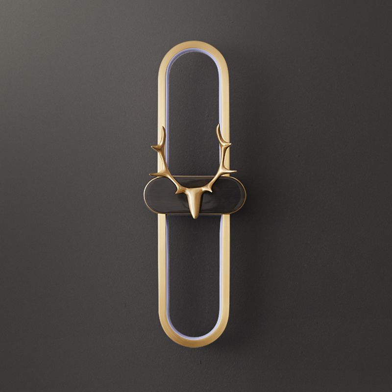 Copper Antlers Wall-Mounted Light Metal Wall Light Sconces for Bedroom