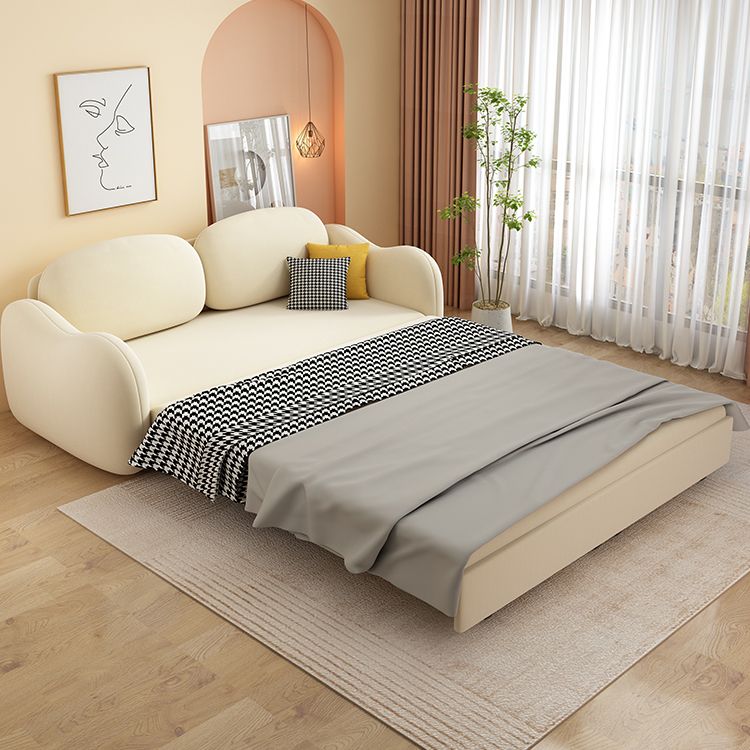 32" Wide Scandinavian Sofa Futon White Pillow Included Sleeper Sofa