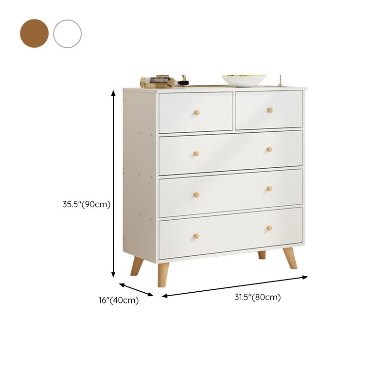 Contemporary Wood Storage Chest Matte Finish Bedroom Dresser