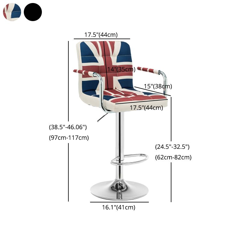 Taburete de bar con respaldo bajo de cuero moderno, taburete de mostrador de altura ajustable acolchado armado