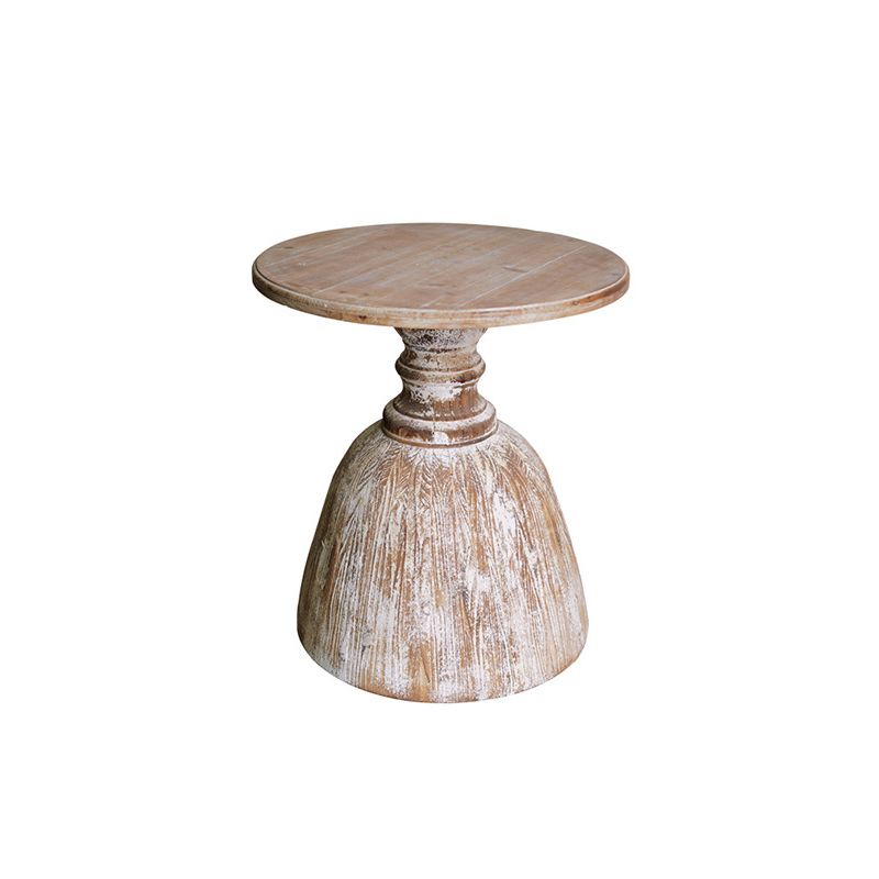 Round Pedestal Side Table French Rustic Side End Snack Table