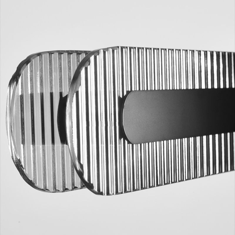 Single Modernism Style Black LED Statement Linear Kitchen Island Light