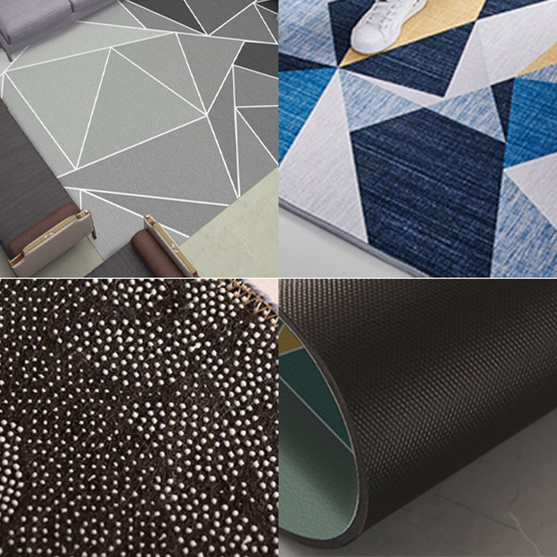 Simple Multi Colored Geo Rug Polypropylene Modern Area Carpet Non-Slip Backing Washable Indoor Rug for Living Room
