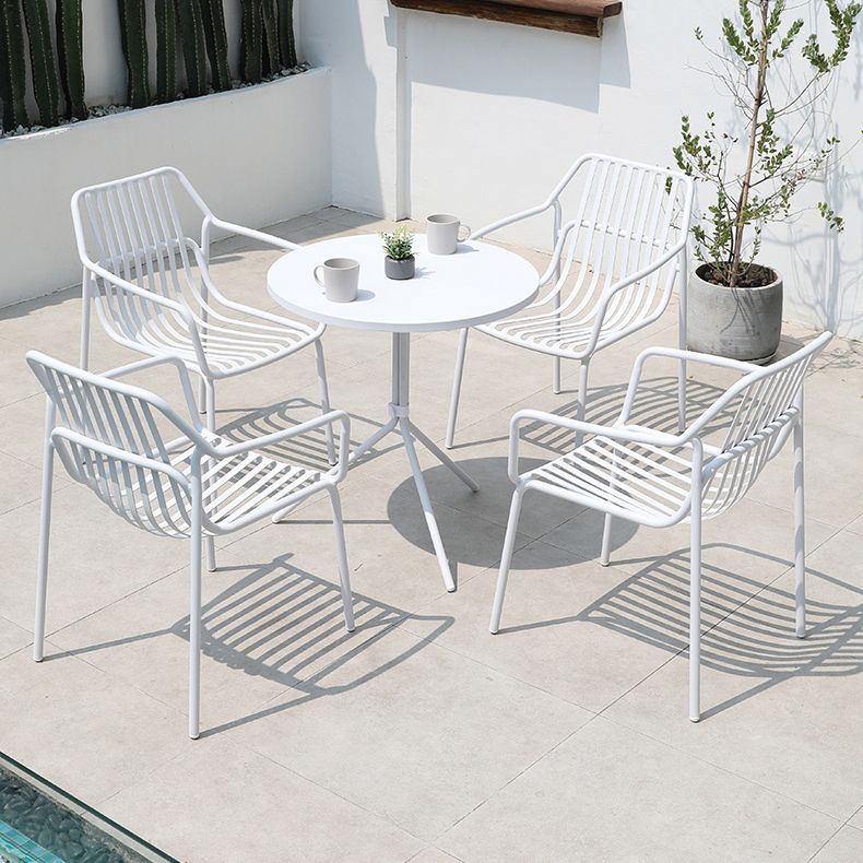 Contemporary Style 1/5 Pcs Bistro Set Metal Round Bistro Table Set