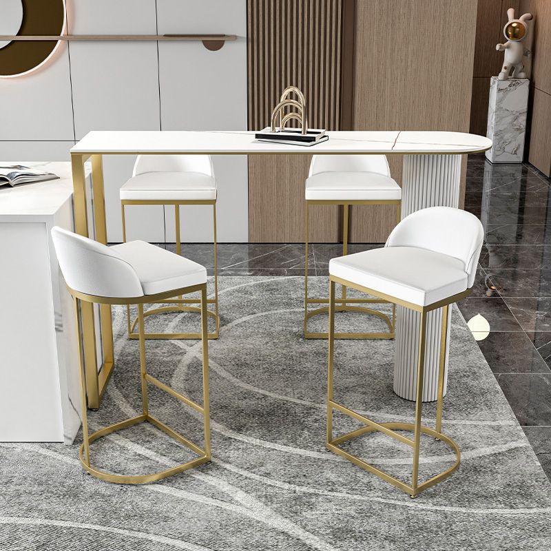 Modern 1/2/5 Pieces Bar Table Set Stone Counter Table with High Stools for Cafe