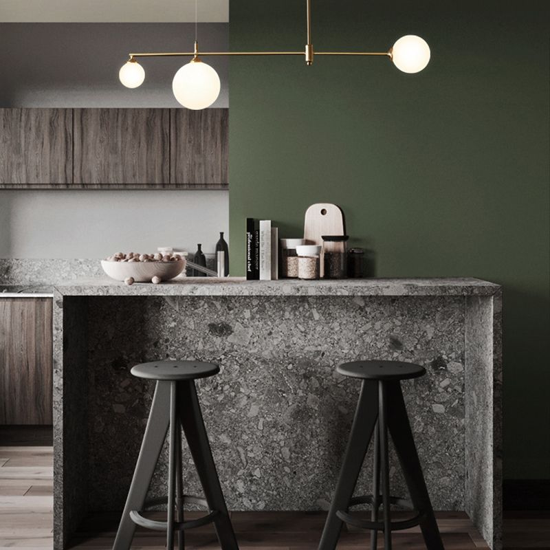 Modern Simple Dining Chandelier Light Round Shade Ceiling Hanging Light for Dining Room