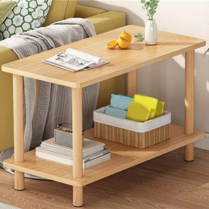 Modern Wooden 4 Legs End Table Rectangular Table with Storage