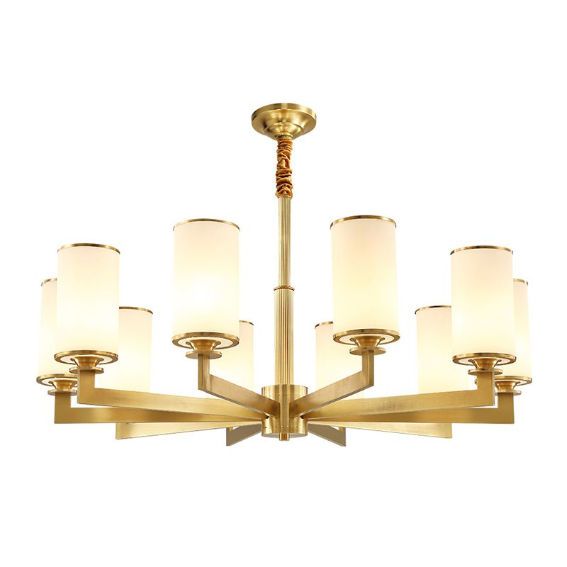 Lustre de lustre cylindrique américain lustre de plafond en cuivre