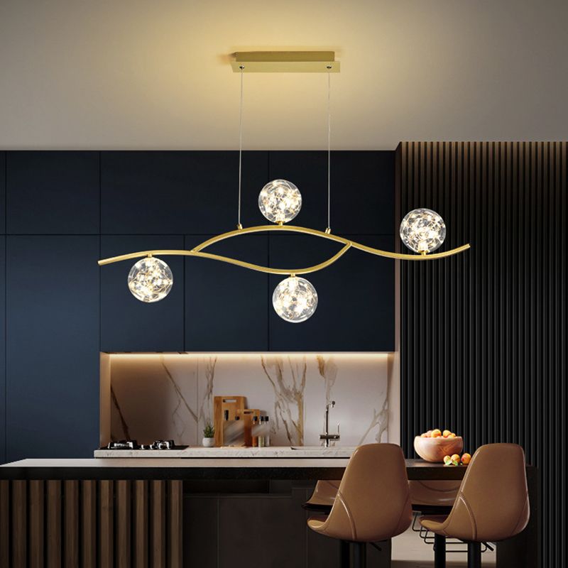 Simple Hanging Island Light Glass LED Hanging Lighting Fixture for Sitting Room