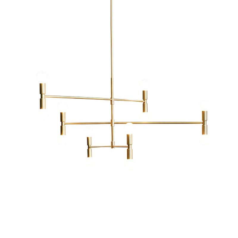 Exponierte Metallkronleuchter leichte postmoderne 12 Leuchten hängende Lampe für Wohnzimmer