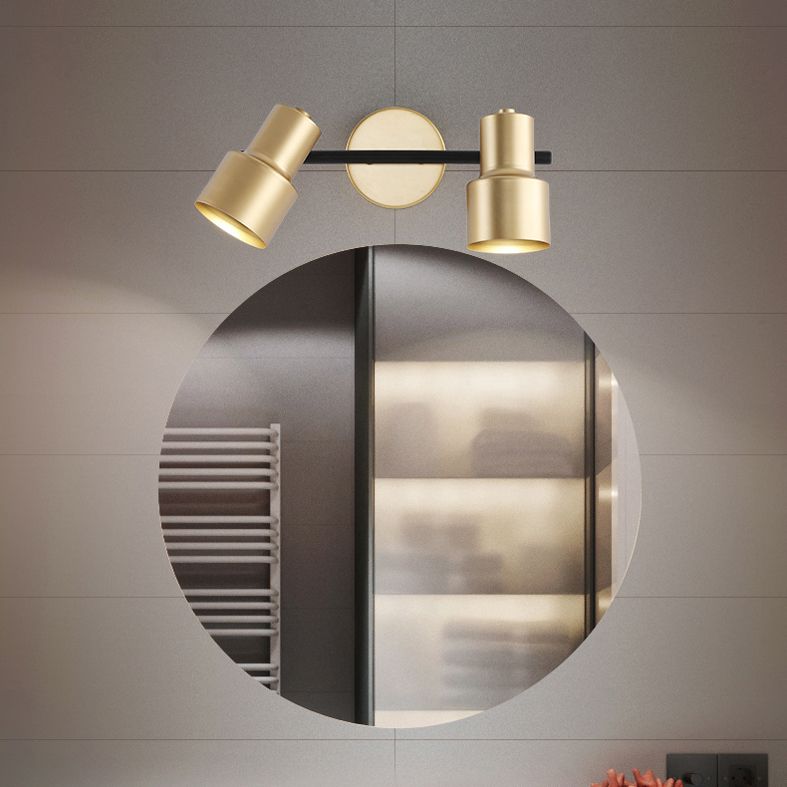 Gold LED Wall Light in Modern Concise Style Wrought Iron Rotatable Wall Sconce for Bathroom