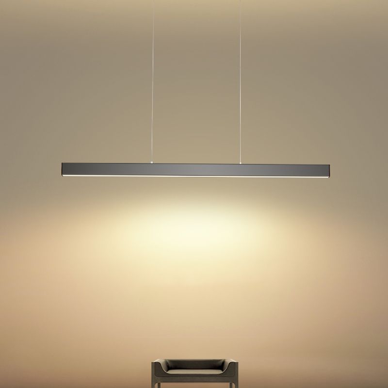 Modern Simple Style Island Lamp Long Strip LED Hanging Light for Dining Room