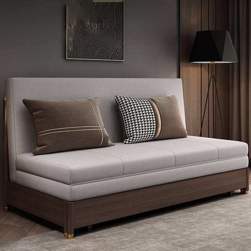 31" Wide Glam Futon Sofa Bed Leather Gray Futon Sleeper Sofa