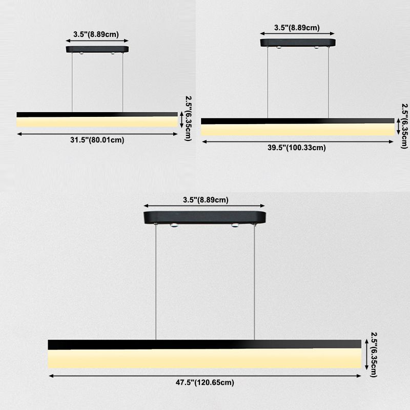 Modern Style Island Light White Acrylic Shade Hanging Lamp for Dining Room