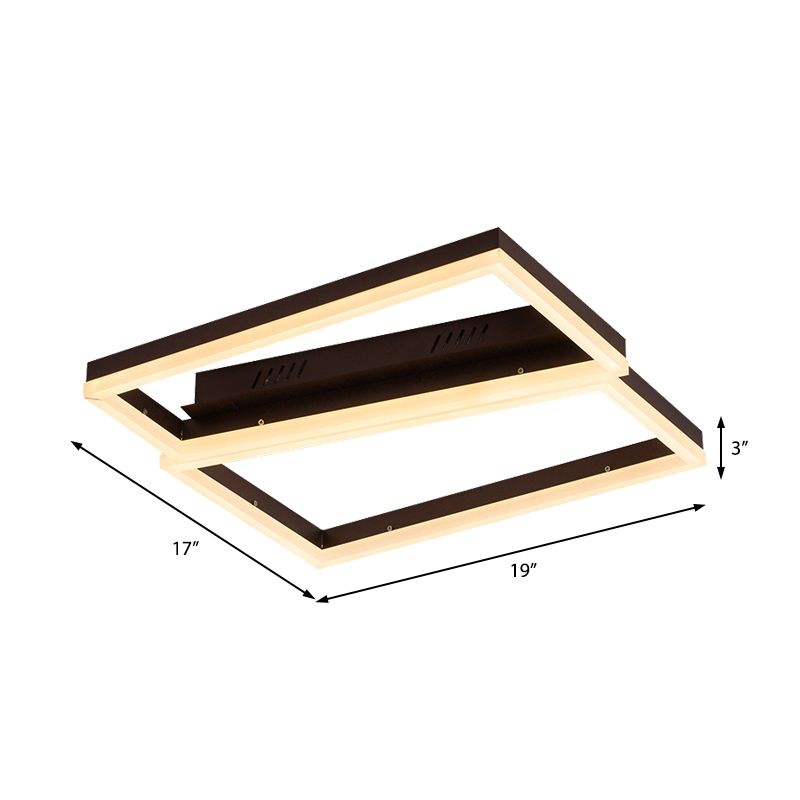 Éclairage encastré carré marron salon intérieur moderne en métal LED Lighting