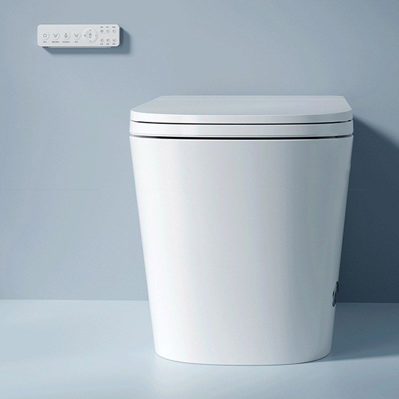 Modern White Toilet Bowl Siphon Jet Toilet with Soft-Close Seat for Bathroom