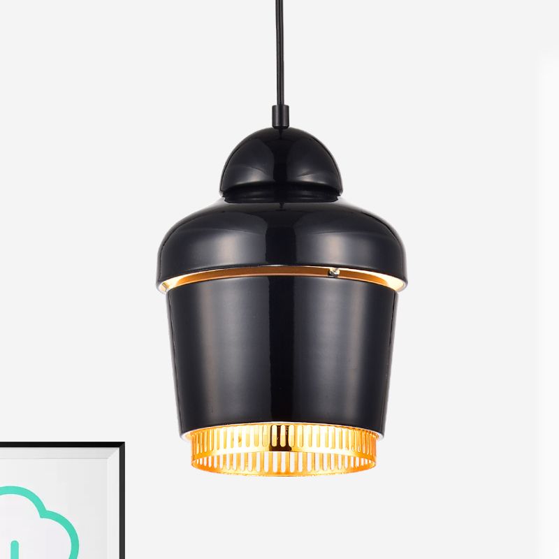 Luz de techo colgante de frasco negro/blanco/cromo moderno 1 luz colgante colgante de hierro ligero