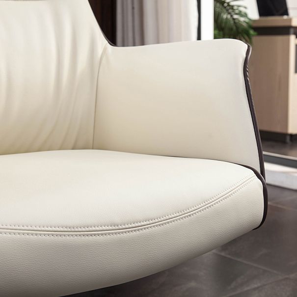 Modern Faux Leather Executive Chair High Back Armless Swivel Chair