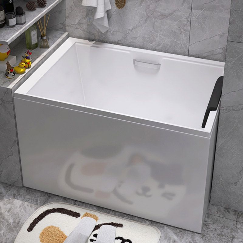Modern Style Apron Front Bathtub Rectangular Acrylic Bathtub in White