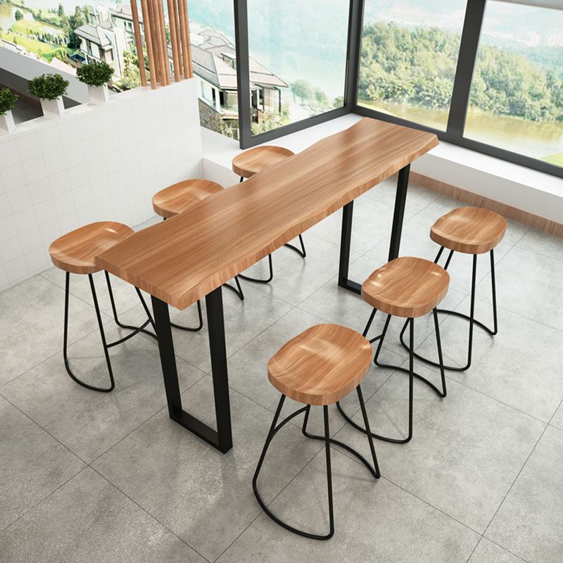 Industrial Style Rectangle Bar Table Solid Wood Bar-Height Bar Dining Table