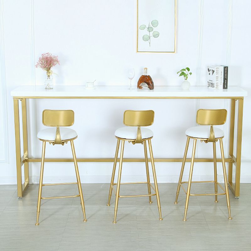 1/4 Pieces Moderns Rectangle Pub Table Set Wooden Counter Table with High Stools