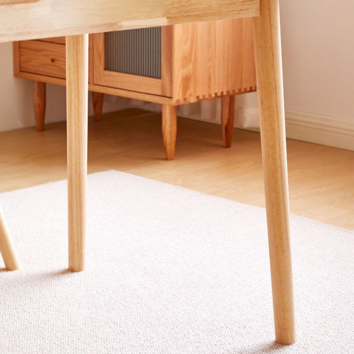 Minimalist Rubberwood Table and Chair Set 1/2/5/7 Pieces Rectangular Dining Table Set
